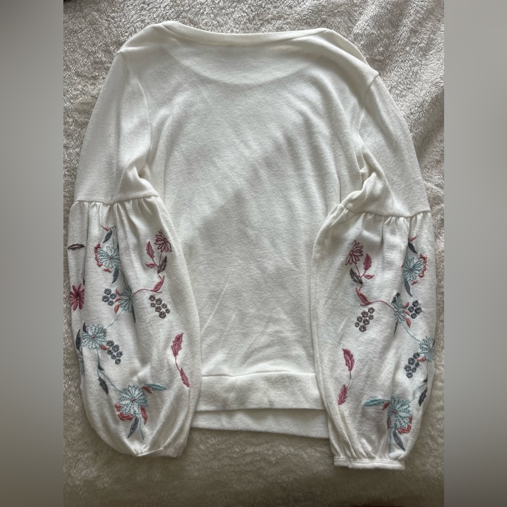 Floral Puff Sleeve Cotton Shirt